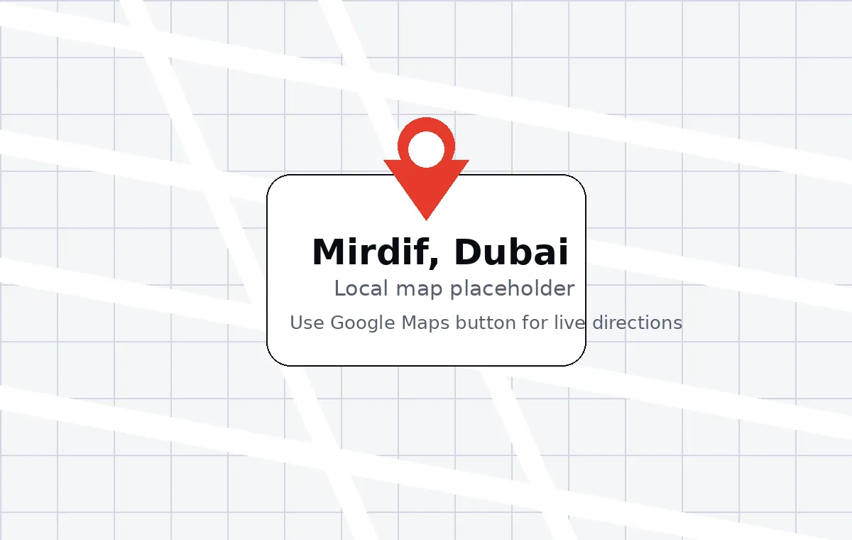 Mirdif Dubai location map preview