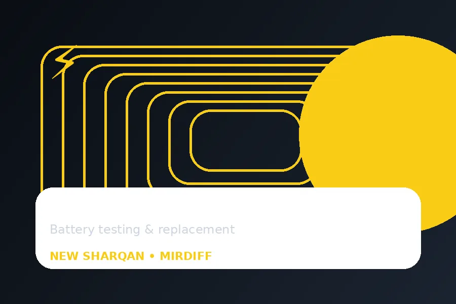 Battery Change service illustration in Dubai by New Sharqan Auto Accessories