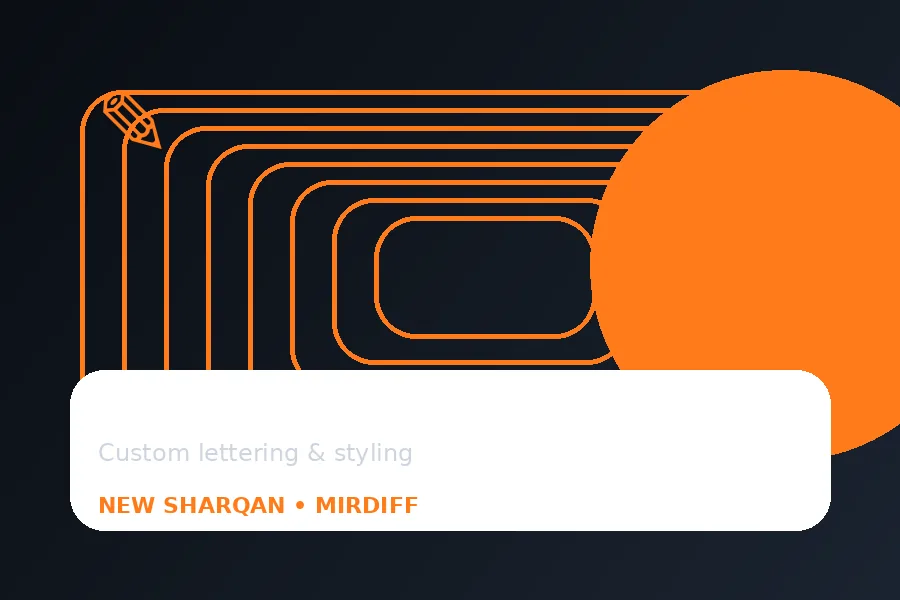 Calligraphy & Decals service illustration in Dubai by New Sharqan Auto Accessories